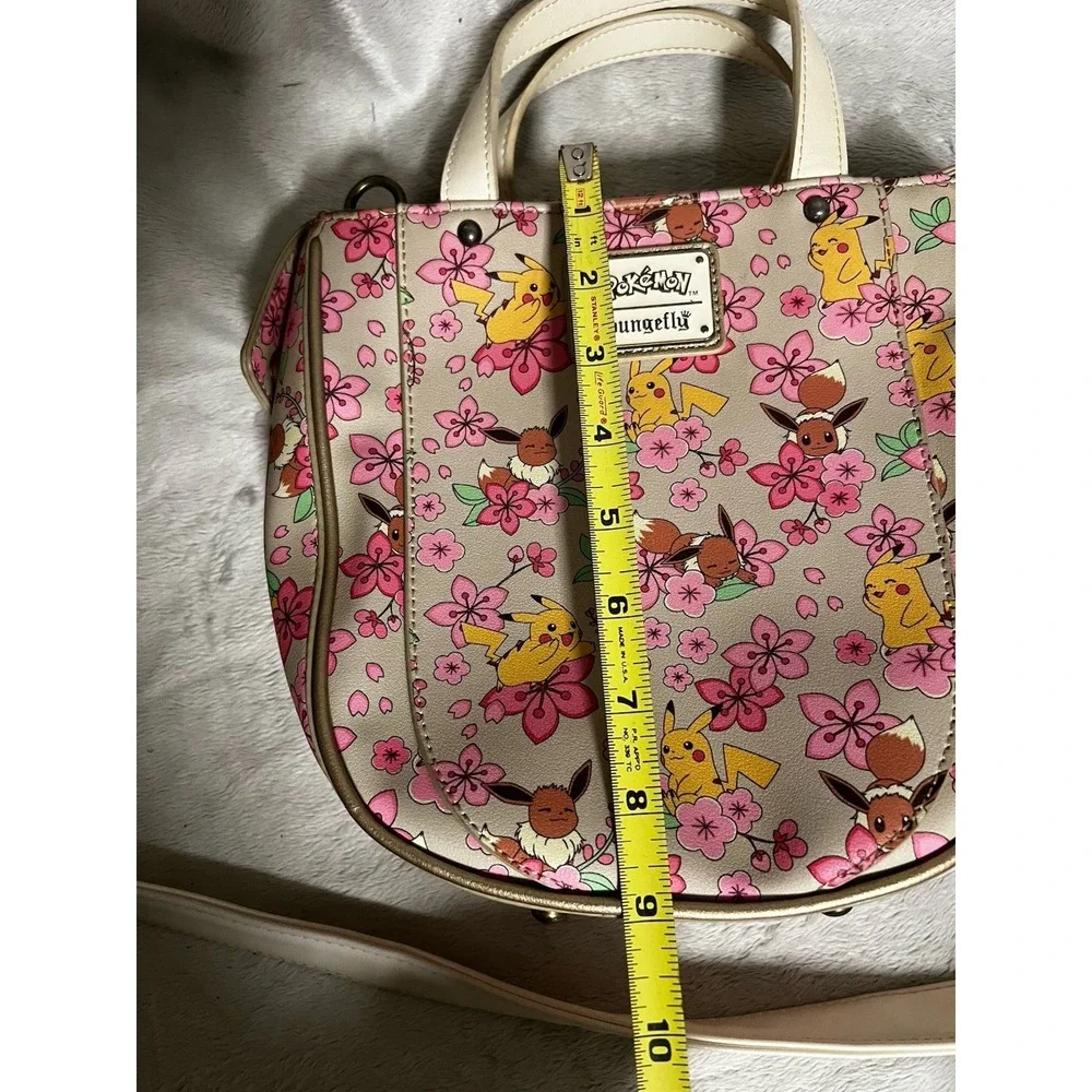 Loungefly Nintendo Pokemon Pikachu & Eevee Cherry Blossom Satchel Crossbody Bag